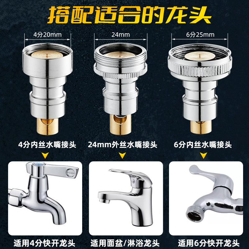 Washing machine faucet anti-drop automatic water stop nozzle, all-copper water stop valve, self-stop valve buckle, one-piece consignment, durable Application Scenario