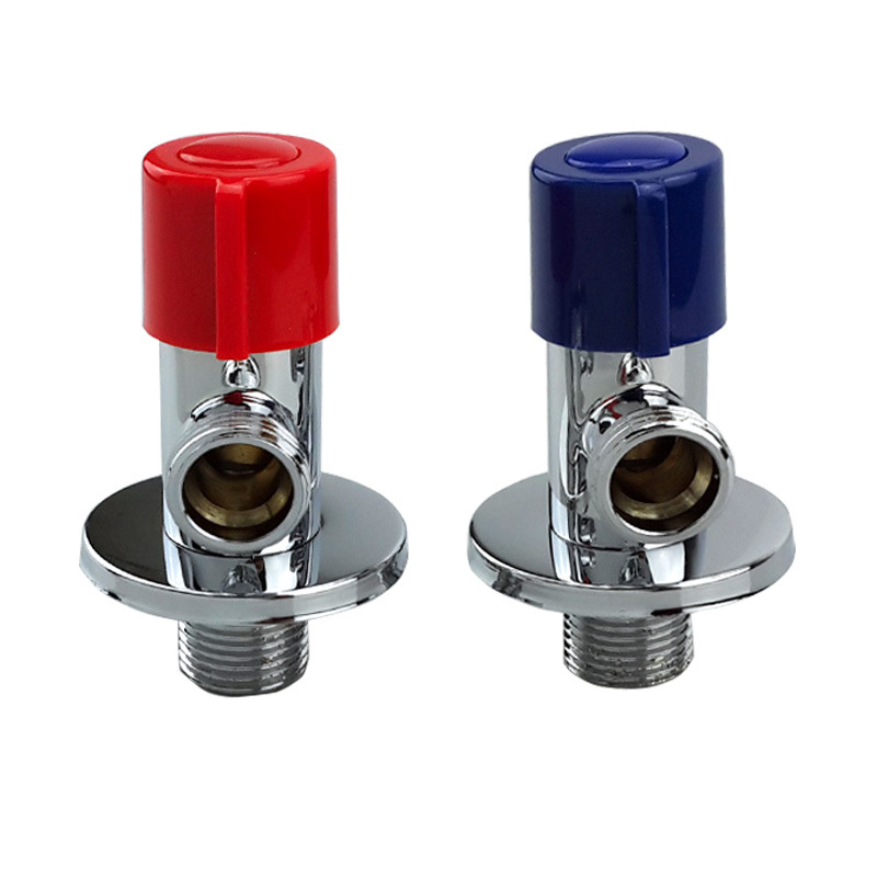 Cold and hot water toilet triangle valve, all-copper thickened and lengthened Angle valve set, water heater figure-eight valve details Picture