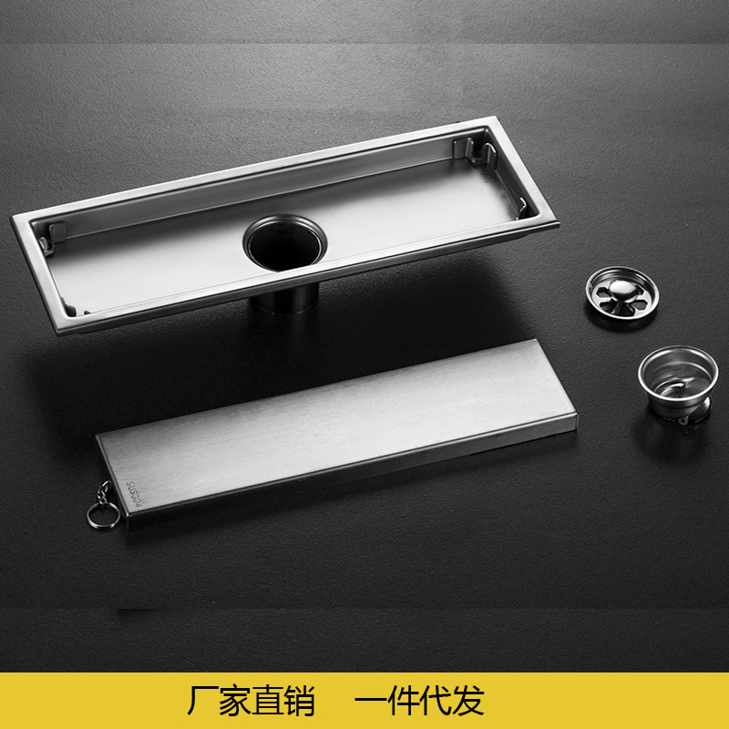 Invisible floor drain, 304 stainless steel/with rectangular anti-odor and anti-insect floor drain, Amazon cross-border supply, one-piece consignment full figure
