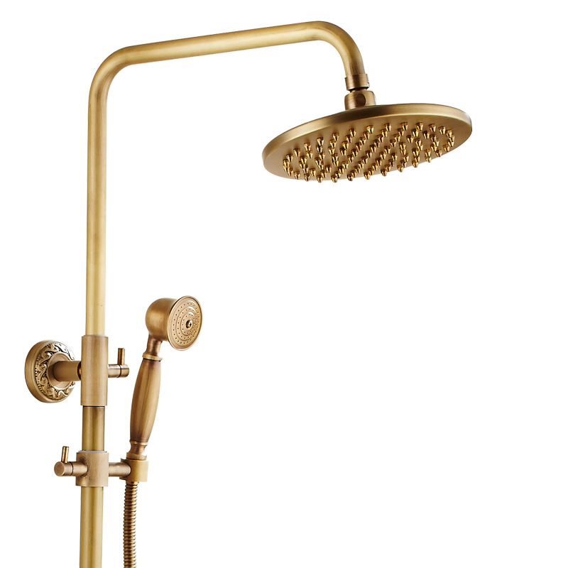 Antique all-copper shower head set, cold and hot European retro 5-way shower head bathroom nozzle set, concealed installation wholesale Item Picture