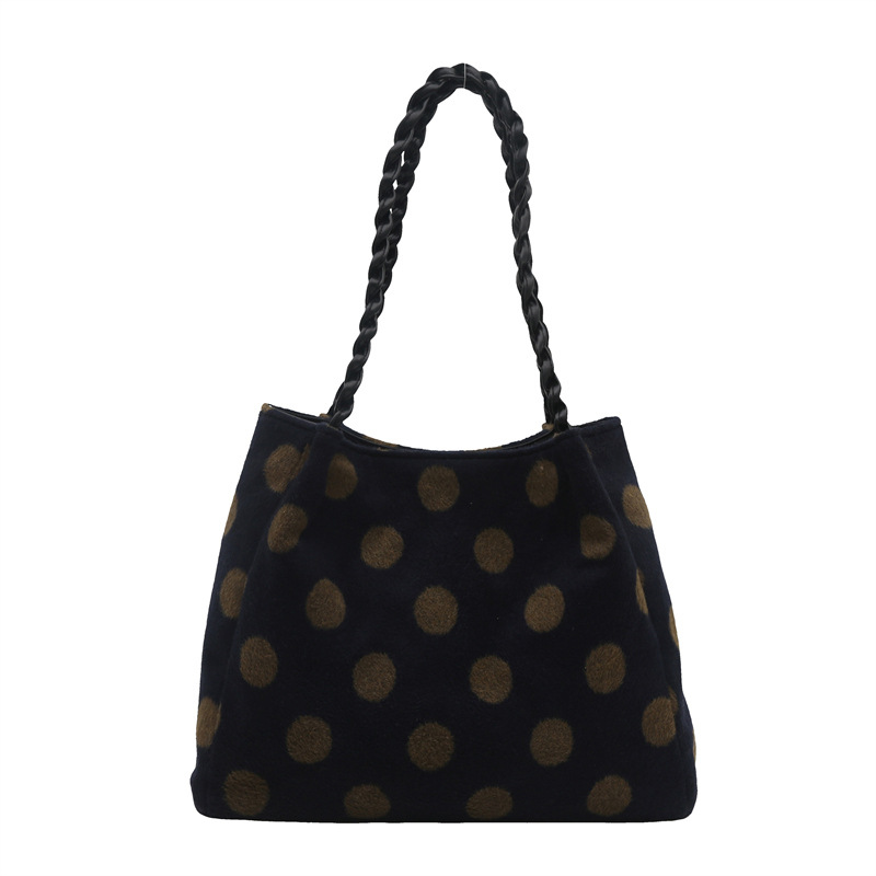 A new Korean single-shoulder bag, a fashionable and casual checkered student polka dot large bag, a handbag and a tote bag Item Picture