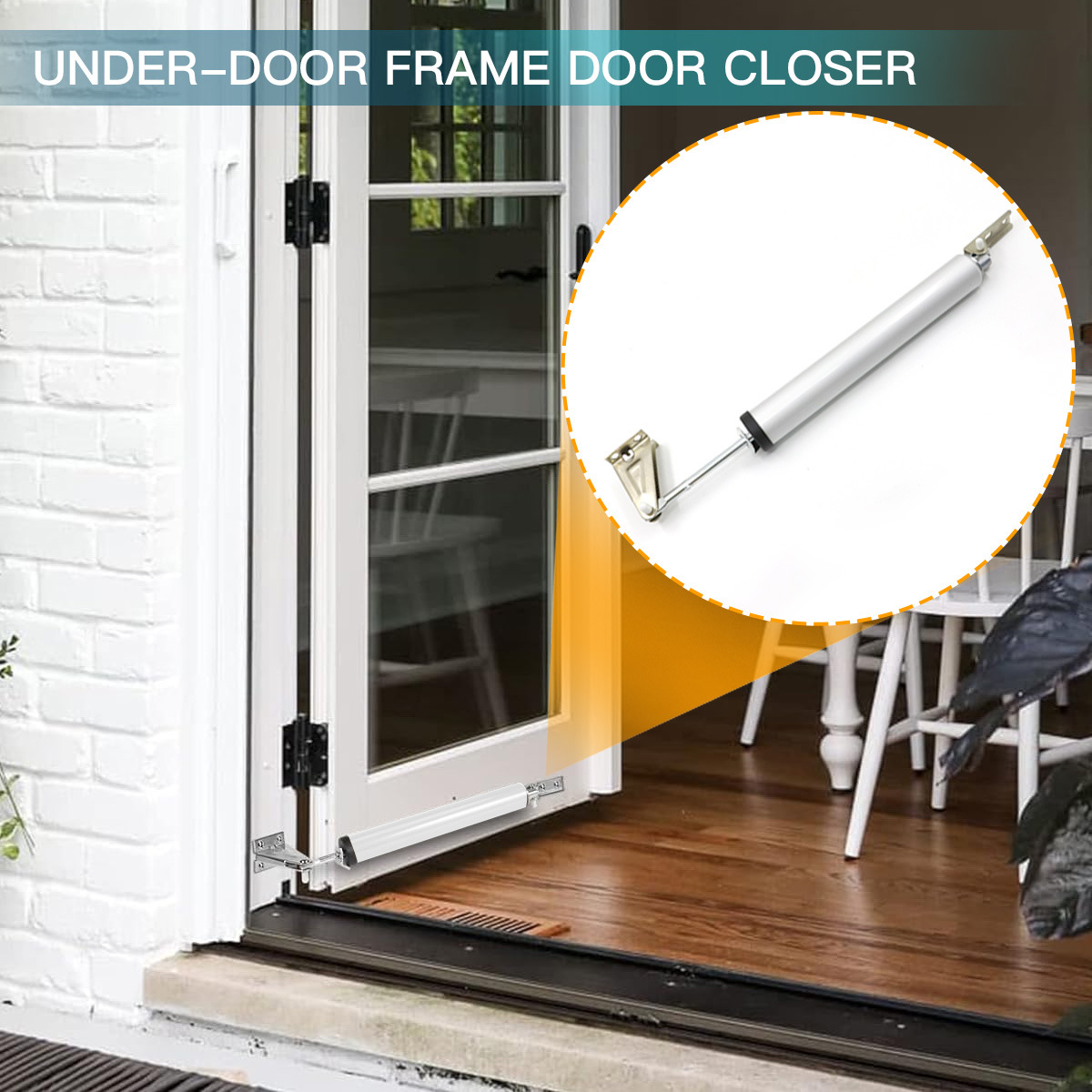 Door closer, air pressure buffer, automatic household door closing, silent wonder, simple rebound wooden door, aluminum frame door, easy to close details Picture