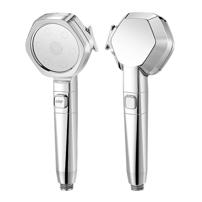 New four-speed pressurized showerhead with spray gun, household high-pressure shower head, pressurized shower head for bathing Item Picture
