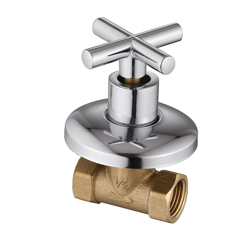 Cross-border foreign trade brass 4-inch concealed valve wall-mounted switch, school bathroom bathhouse shower head valve, solar water supply valve details Picture