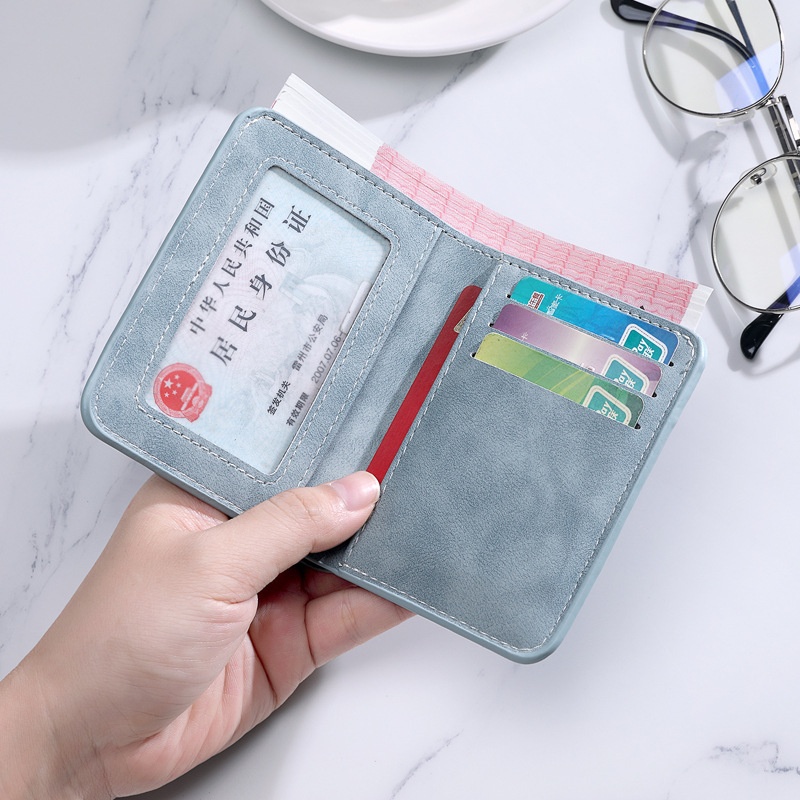 Factory direct sales of short matte textured wallets, large-capacity anti-theft swiping, 20% off wallets, neutral soft leather card cases for export Specification drawing