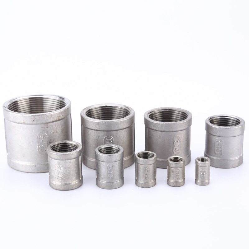304 stainless steel straight-through double internal thread 316 pipe, Gu internal thread British standard BSPT, American standard NPT pipe clamp internal thread pipe fittings Item Picture