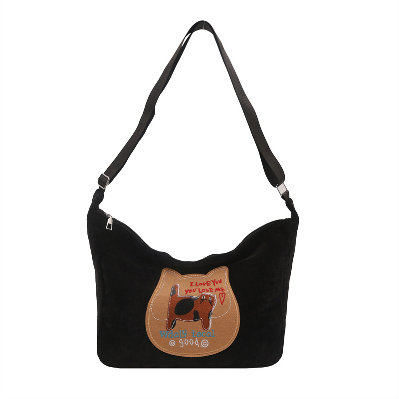 Korean style Instagram cute cartoon underarm bag for women 2024 winter new retro fashion large-capacity single-shoulder bag for women Item Picture