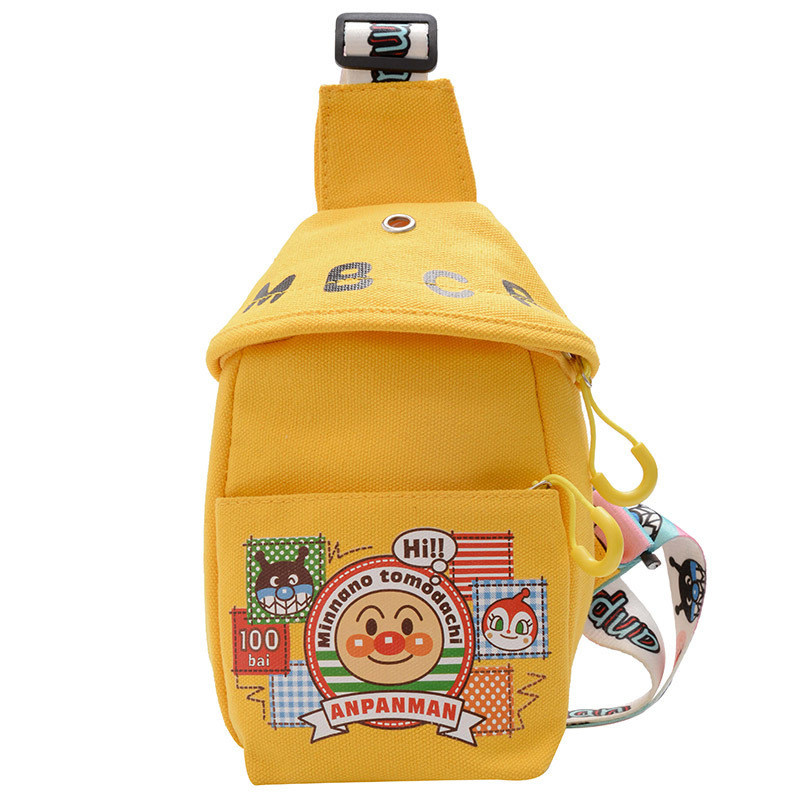 Trendy and fashionable canvas chest bag 2024 new style casual and versatile wide shoulder strap crossbody bag Children's small crossbody bag can be customized Item Picture