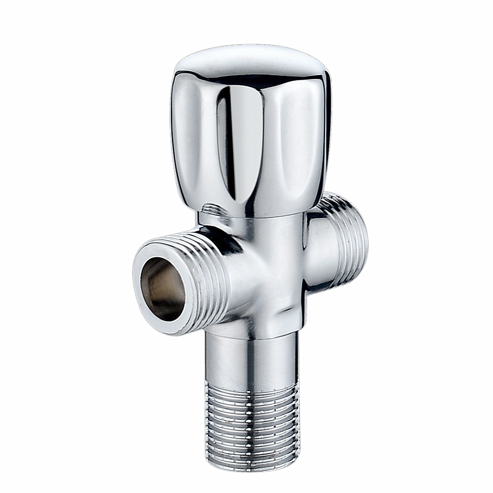 Direct sales and wholesale of copper Angle valves, one-in, two-out, three-way Angle valves, wall-mounted cold and hot water pipe transfer Angle valves from the manufacturer Item Picture