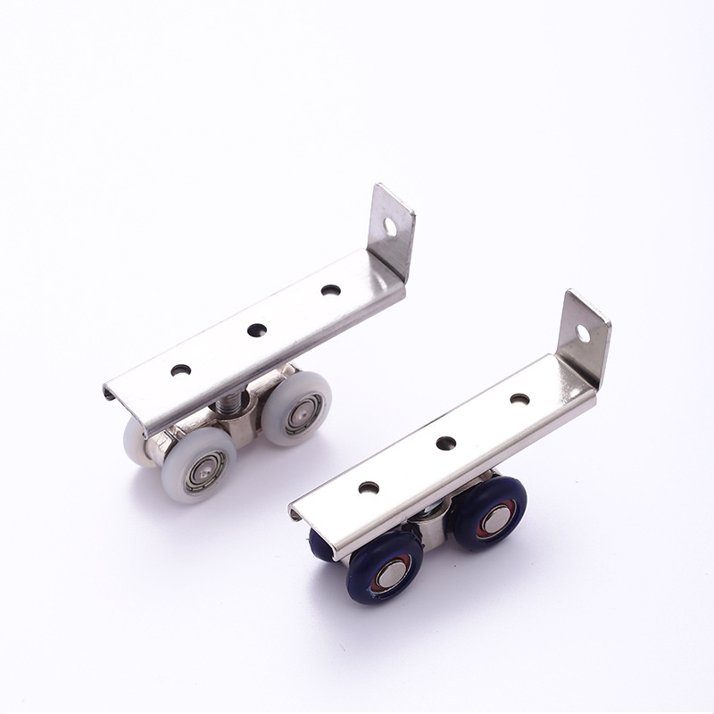 Stainless steel hanging wheels, wardrobe wooden doors, sliding door wheels, hotel bathroom door tracks, hanging rails, silent nylon wheels Item Picture