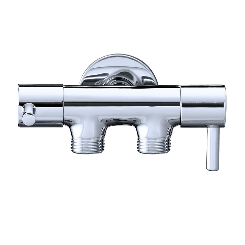 Brass Angle valve, one-in, two-out, three-way faucet for washing machine, thickened Angle valve, all-copper four-way Angle valve Item Picture