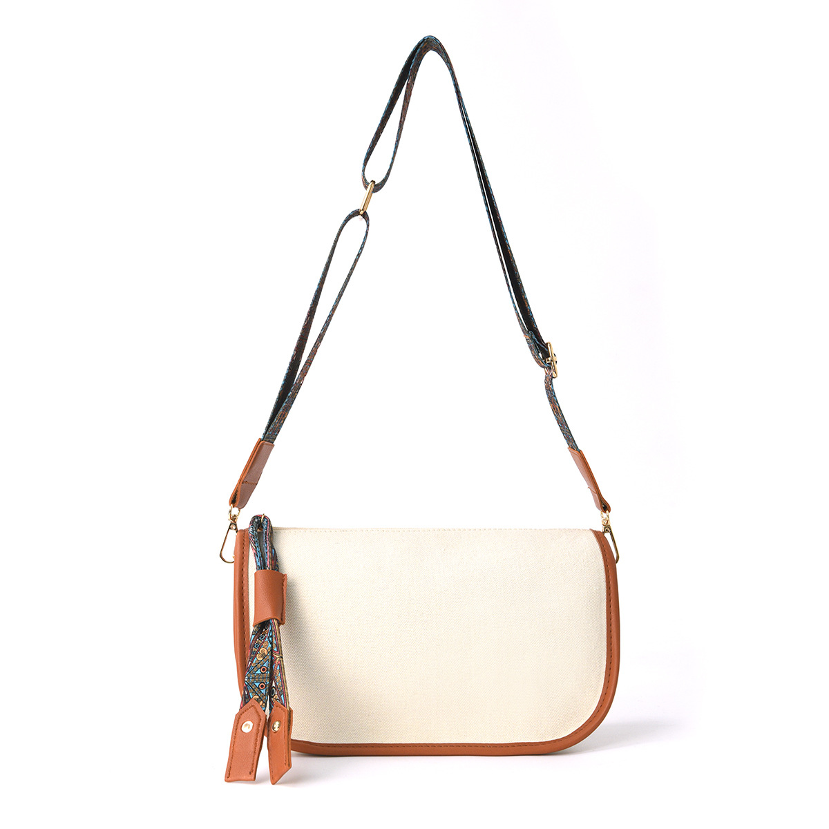 Old Qianfeng large-capacity color-blocked crossbody bag Hobo bag, commuter bag, women's handbag crossbody bag details Picture