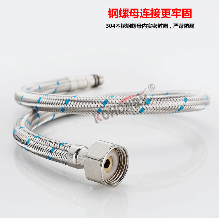 Factory direct supply of 304 stainless steel 60 cm wire red and blue braided water inlet pipe, hot and cold faucet water inlet pipe, steel wire pipe Application Scenario
