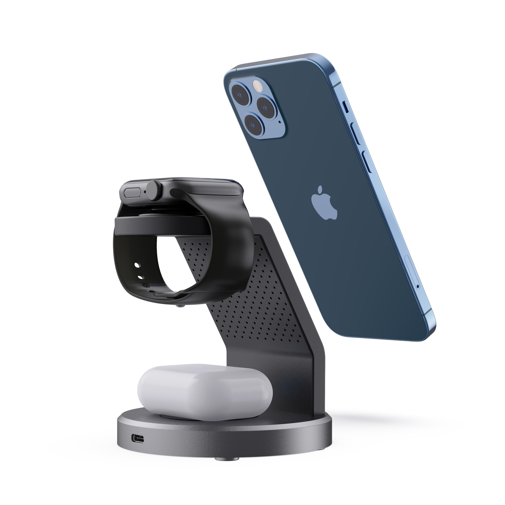 Source Factory's cross-border bestseller multi-functional magnetic 3-in-1 wireless charger, standing phone stand, watch wireless charger Application Scenario