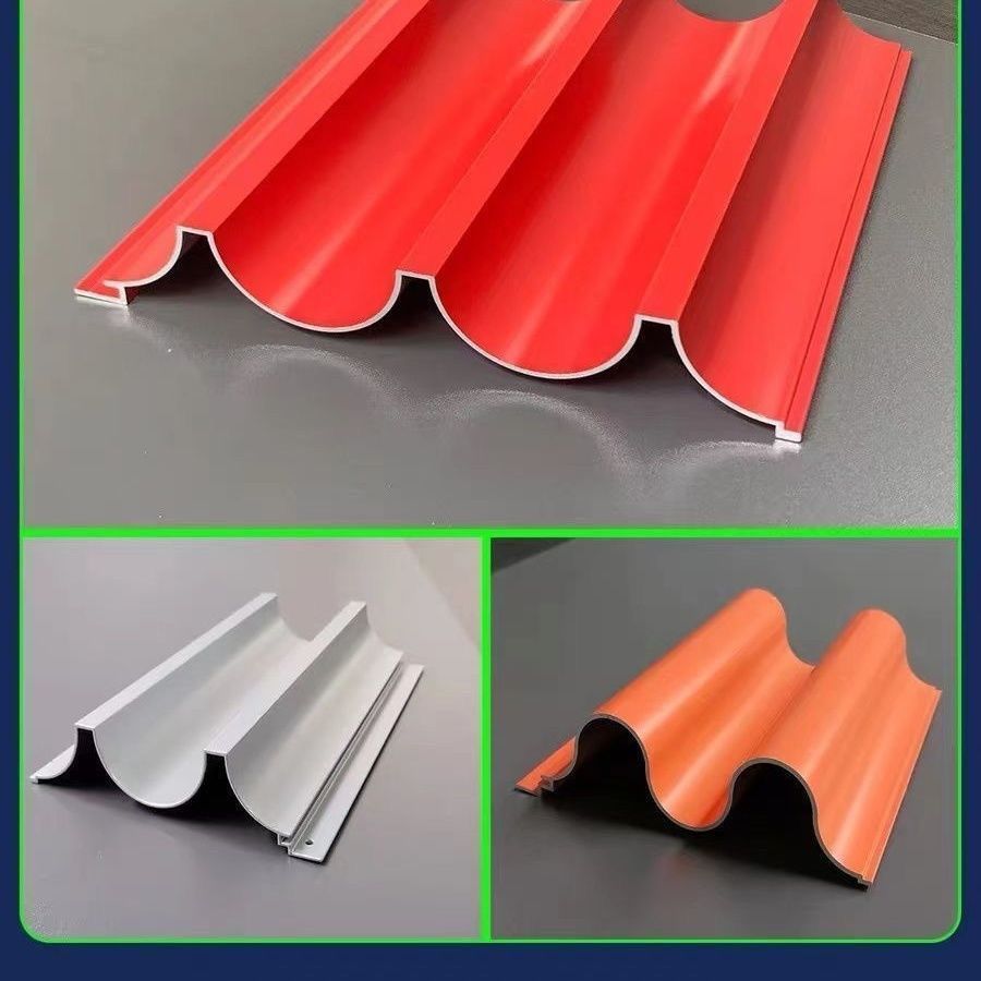 Irregular curtain wall sign, Great Wall concave-convex plate grid, aluminum alloy background head, wavy corrugated aluminum profile metal gate Application Scenario