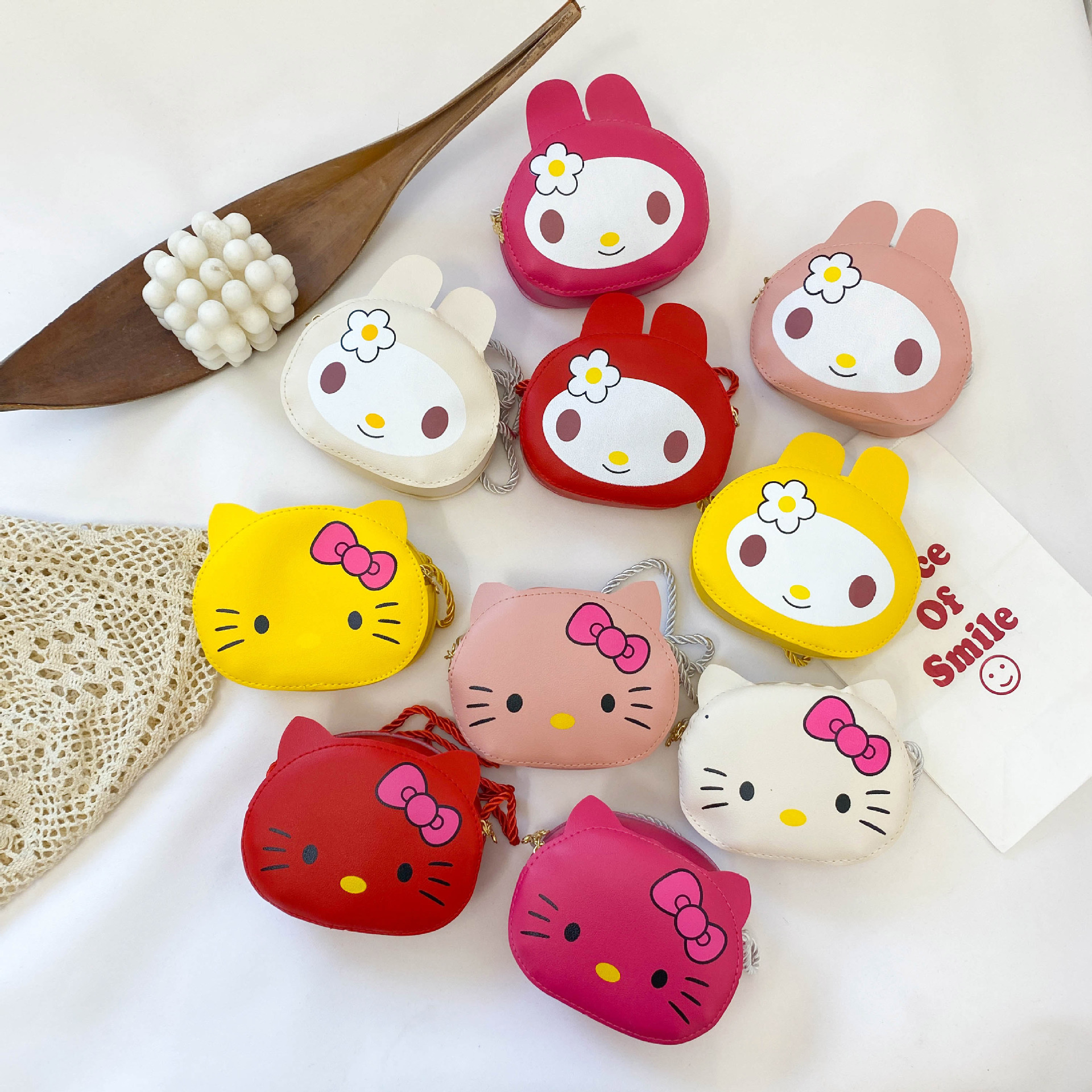 New cartoon and cute children's bag, PU single-shoulder bag, Korean-style casual crossbody bag for girls, small animal coin purse details Picture