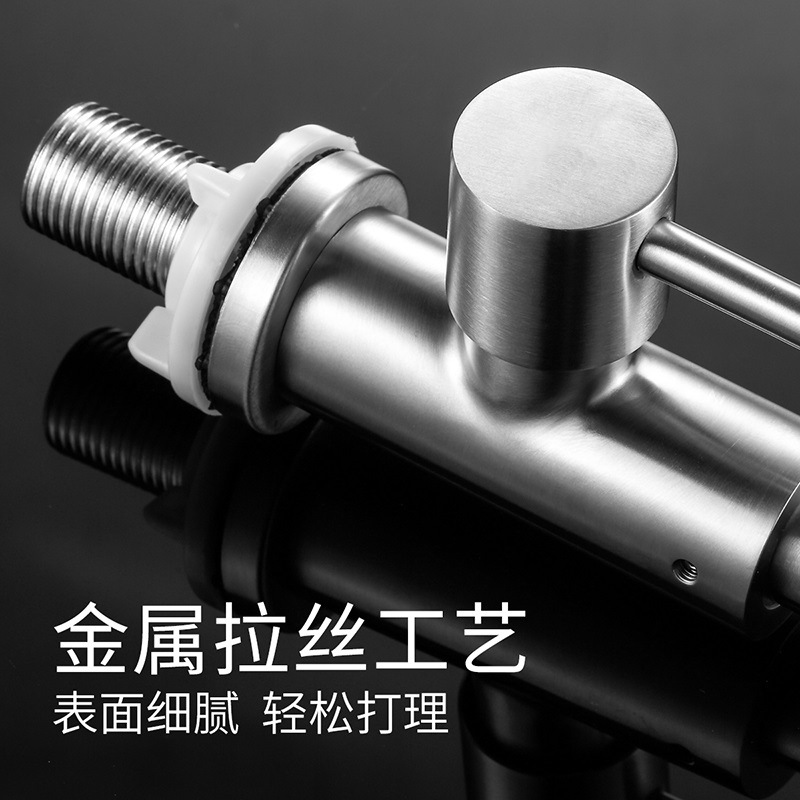 Balcony faucet single-pipe cold water 304 stainless steel kitchen faucet 180-degree rotating large bend factory direct sales Application Scenario