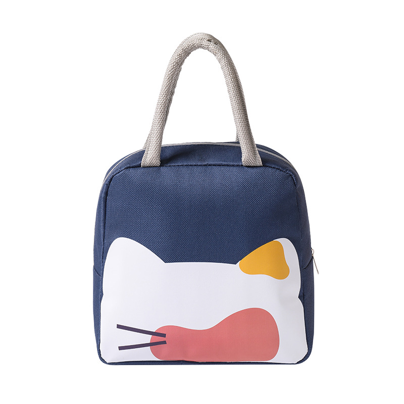 Japanese-style cartoon lunch box bags, children's insulated bags, primary school students' school lunch boxes, bento bags, Oxford cloth lunch bags Item Picture