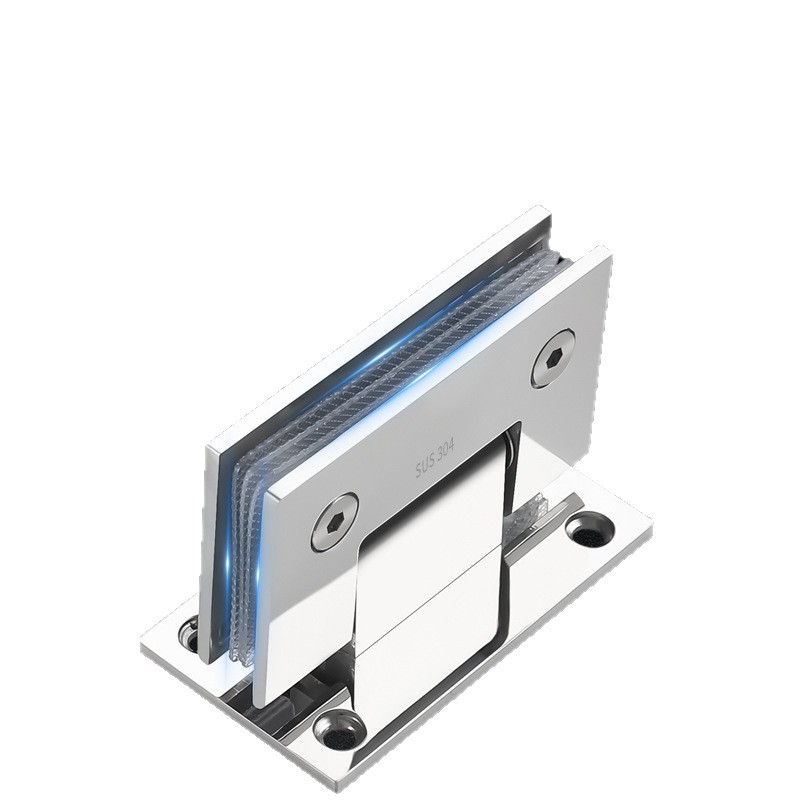 Glass door bathroom clamp, thickened 304 stainless steel hinge, shower room frameless glass clamp, 90-degree 180-fold hinge Item Picture