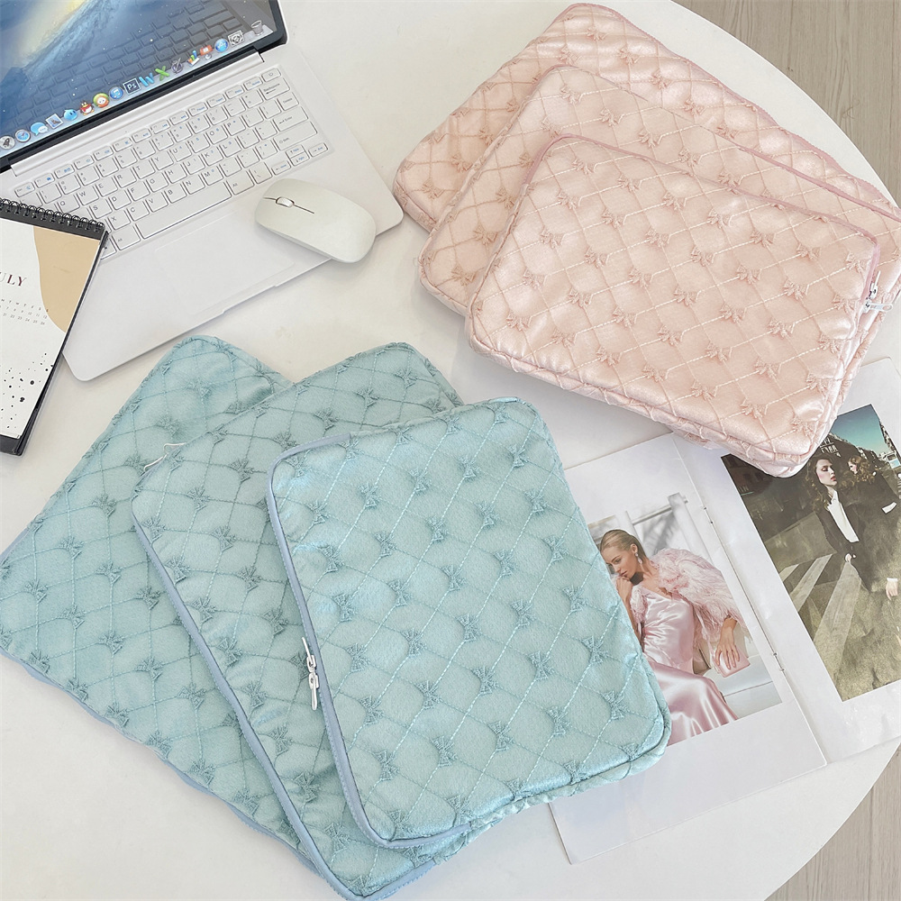 5611 Korean ins Lace Bow Tablet Bag 11/13/15-inch notebook Inner liner bag Storage bag full figure