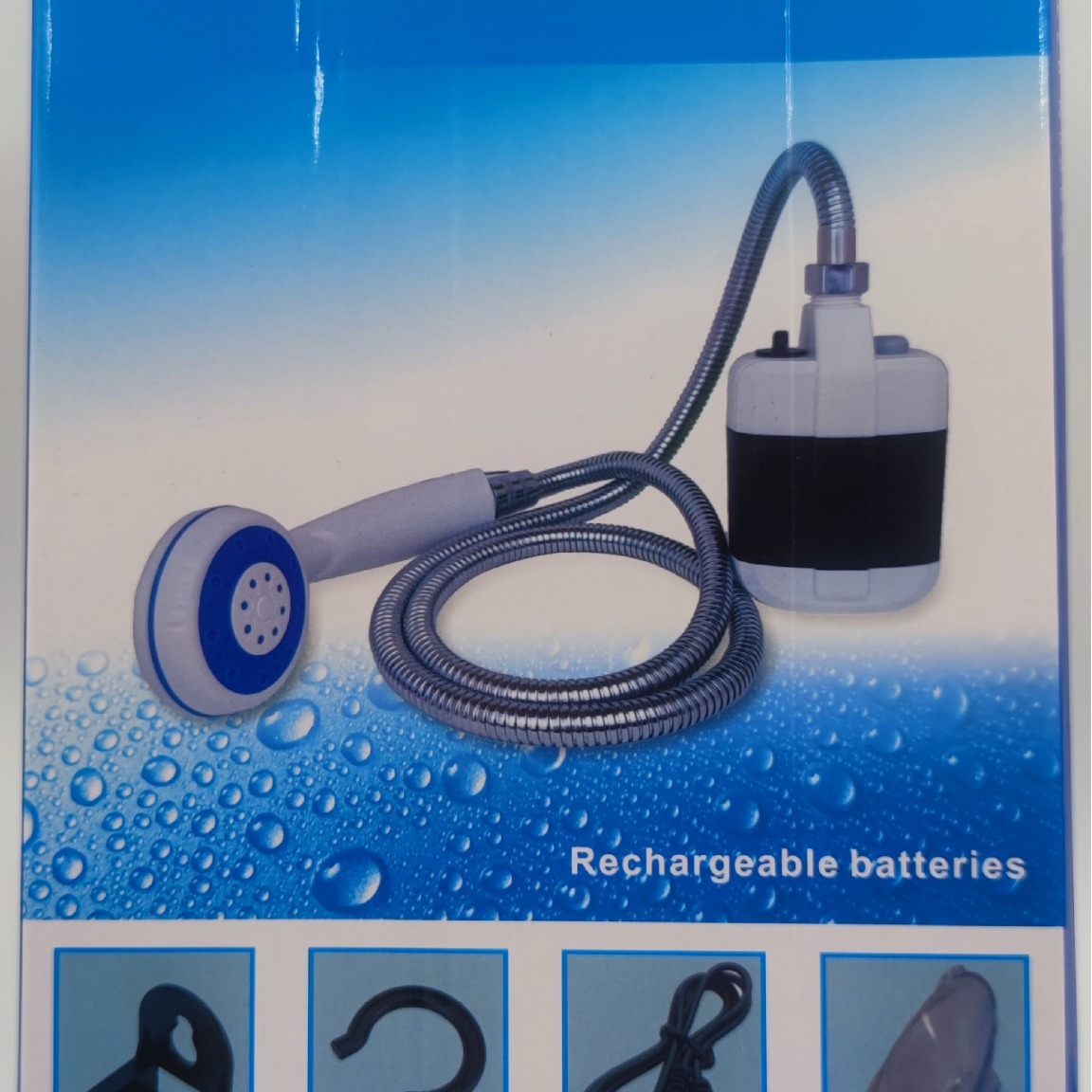 Outdoor shower head, portable beach, camping tent, rechargeable electric bath, dormitory USB lithium battery details Picture