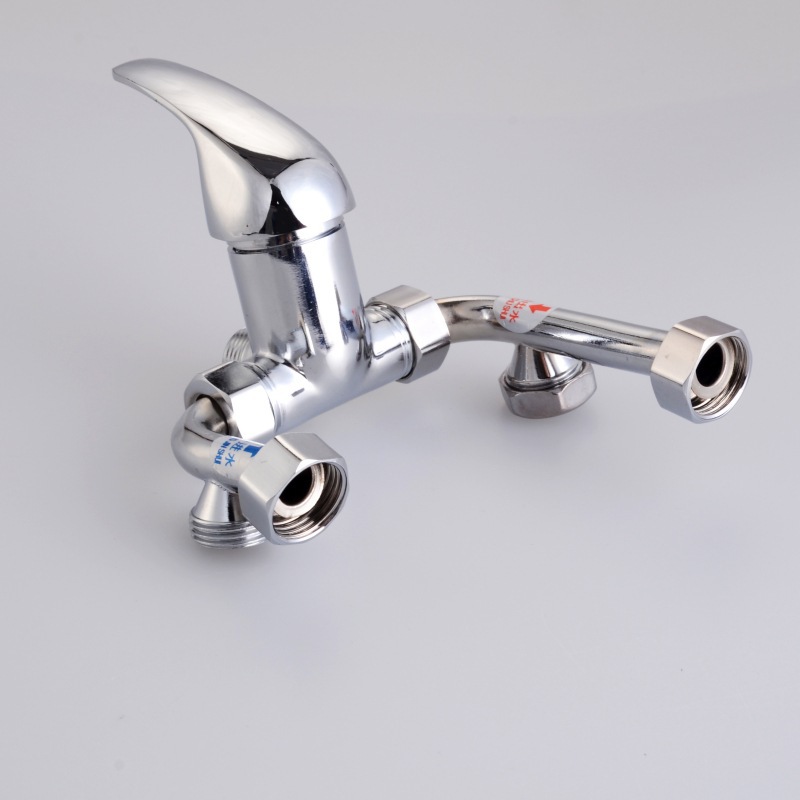 Copper electric water heater mixing valve, U-shaped elbow, exposed cold and hot switch, shower faucet inlet pipe, universal accessories Specification drawing