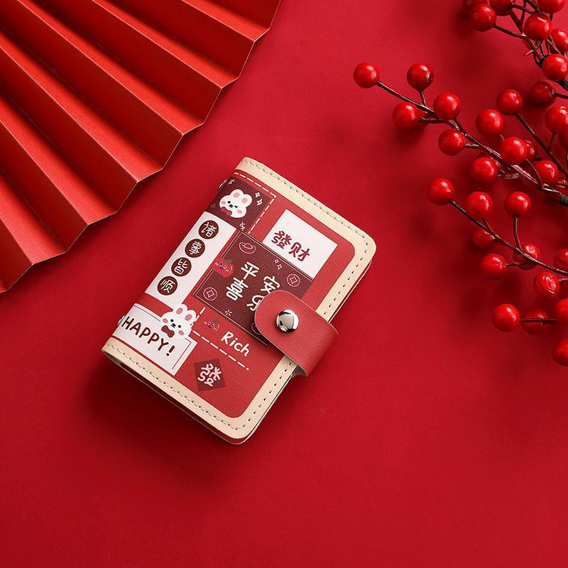 Douyin's best-selling auspicious card bag for women, a lucky loose change and ID card storage bag, anti-demagnetization snap card and ID card all-in-one bag Application Scenario