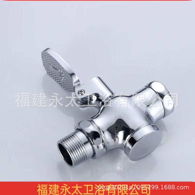 Iron foot-operated squat toilet flushing valve, foot-operated flushing device, bathroom toilet bowl delayed self-closing valve details Picture
