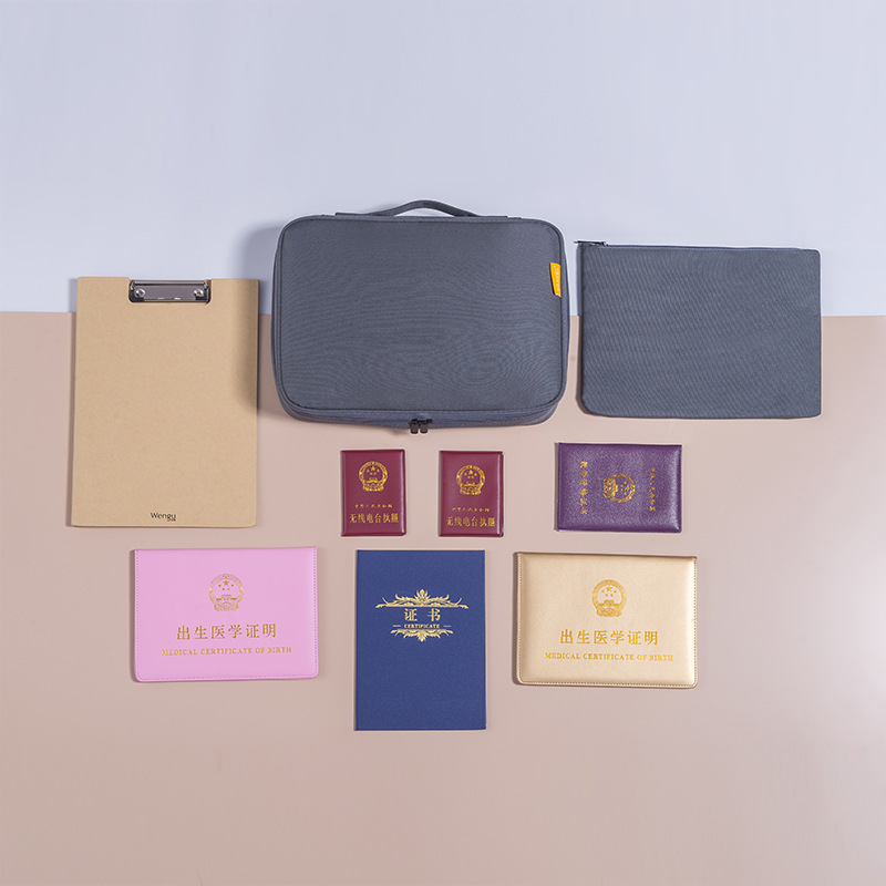 A simple, household, large-capacity, multi-functional passport, ticket, document box, certificate and household register storage bag details Picture