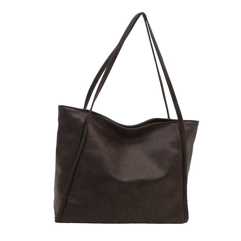 Retro large-capacity bag for women, 2024 new trendy and fashionable retro tote bag, versatile and niche soft-faced single-shoulder bag Item Picture