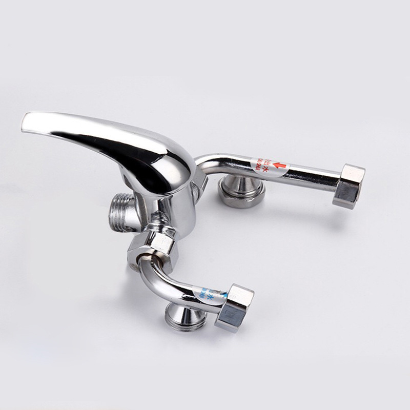 Zinc alloy U-shaped bent pipe electric water heater mixing valve, exposed hot and cold switch, shower faucet water inlet pipe accessories details Picture