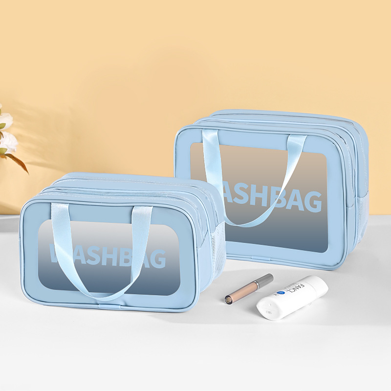 Multi-functional double-layer PU washbasin bag, dry and wet separation storage bag, waterproof beach bag, makeup bag, large capacity and high-end feel full figure