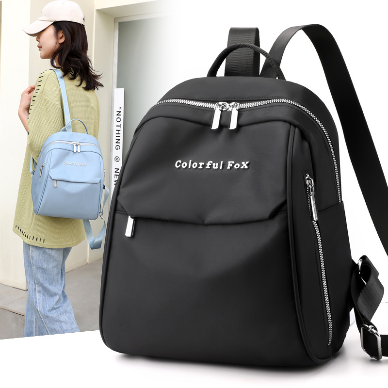 Colorful Fox2025 New Korean-style trendy backpack for women, large-capacity water-resistant student schoolbag full figure