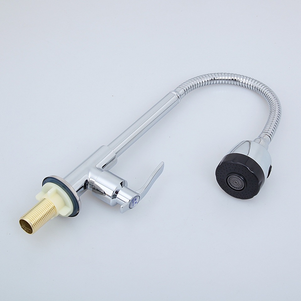 Brass round vertical kitchen sink, kitchen single-cooling ball faucet, sink faucet, rotatable, factory direct supply details Picture