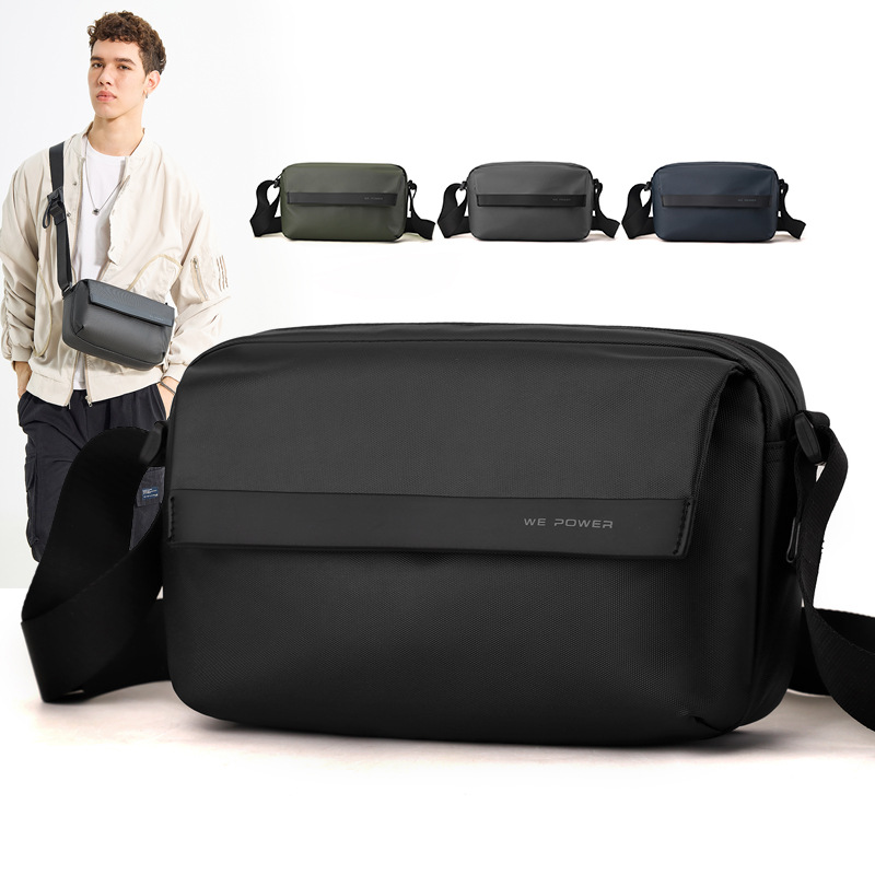 WEPOWER's new men's casual and lightweight crossbody bag, trendy and fashionable small square bag, and student crossbody bag full figure
