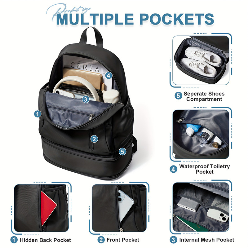 Feihong Cross-border Men's and women's backpacks are fashionable and casual backpacks with high appearance standards and large capacity, adjustable straps details Picture