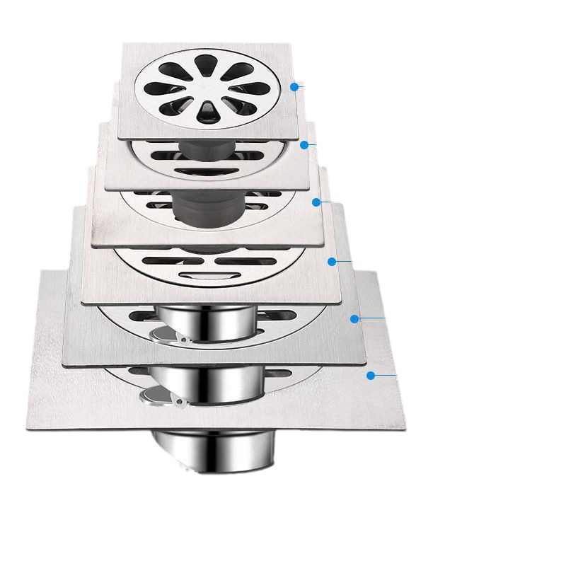 Square stainless steel thickened anti-odor floor drain, washing machine floor drain, small floor drain cover 7.5/8/9/10/12/15cm Item Picture
