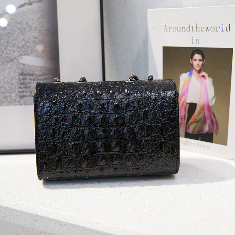 The new summer 2025 collection features crocodile print bags, single-shoulder bags, crossbody bags and women's bags in a dark style Specification drawing