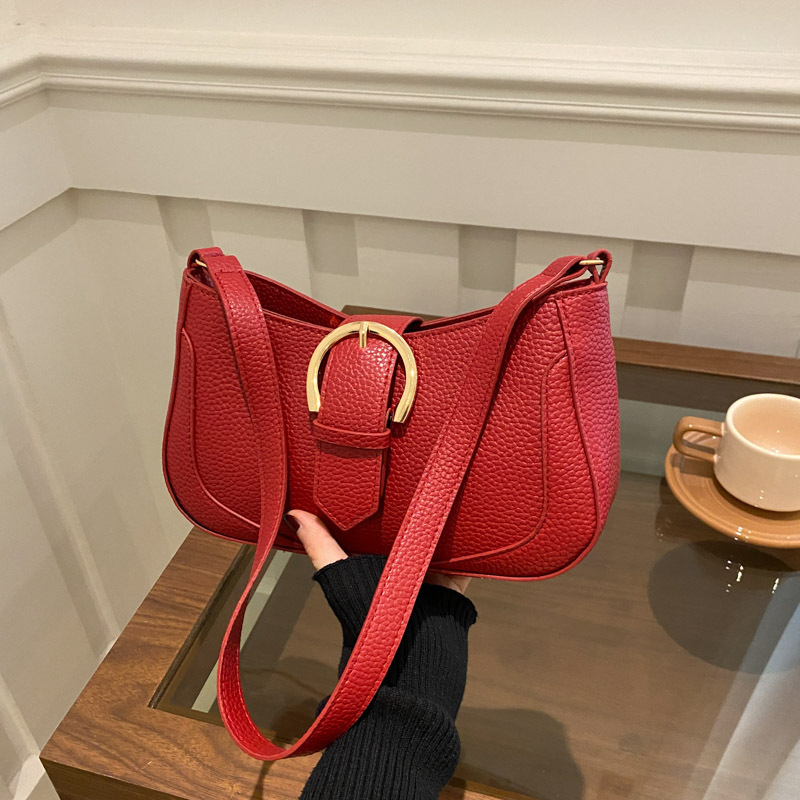 Korean retro fashion 2024 solid color new trendy casual texture stylish crossbody bag for women full figure