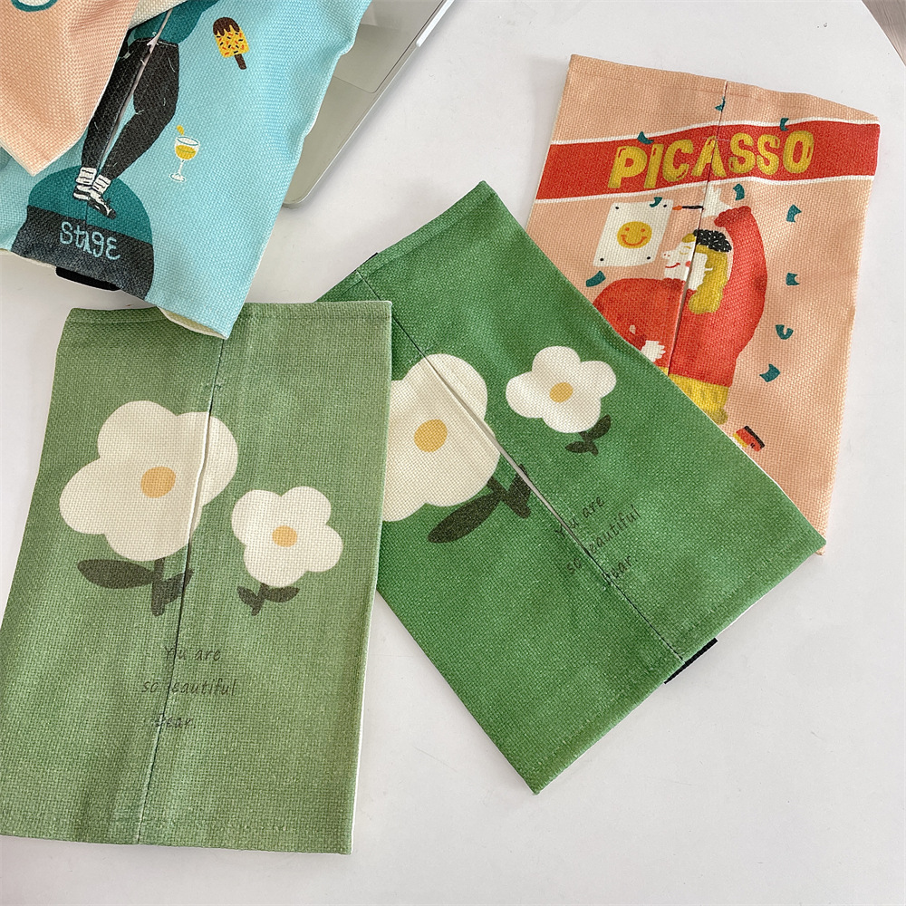 bj412313 Cartoon portable car Tissue box, creative hanging tissue bag, car seat back decorative tissue box Item Picture