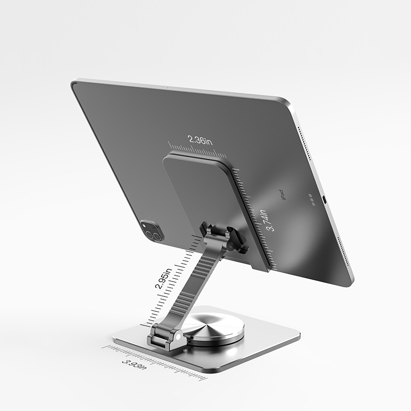 All-aluminum alloy 360-degree rotatable tablet phone stand, lazy person's live streaming and TV series watching desktop phone stand Item Picture