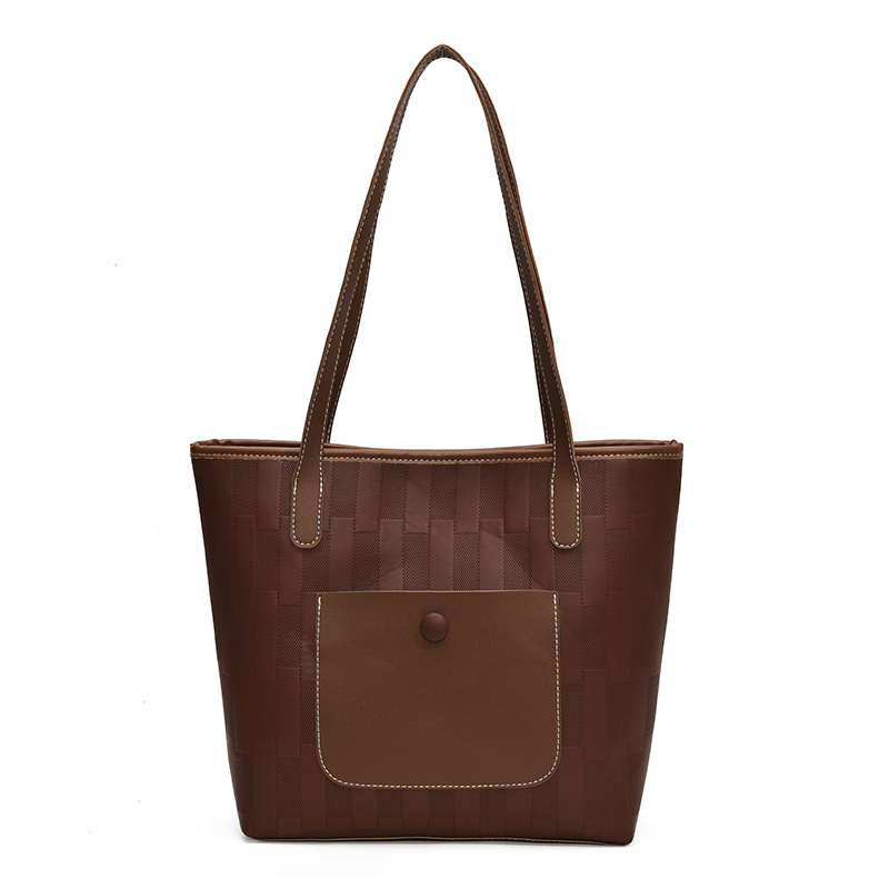 The new retro work commuting bag for winter 2024 features a stylish color-blocking large-capacity student single-shoulder tote bag Item Picture