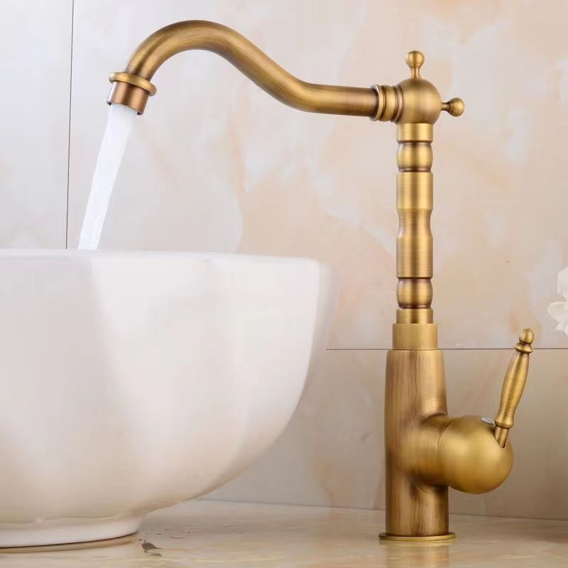Antique all-copper vegetable basin faucet, kitchen hot and cold water dragon, 360-degree rotating faucet, sink faucet, hot and cold water Specification drawing