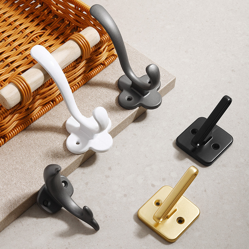 Modern and simple shoe cabinet and wardrobe hooks, Nordic entrance dolphin coat hooks, single metal black creative coat hooks details Picture