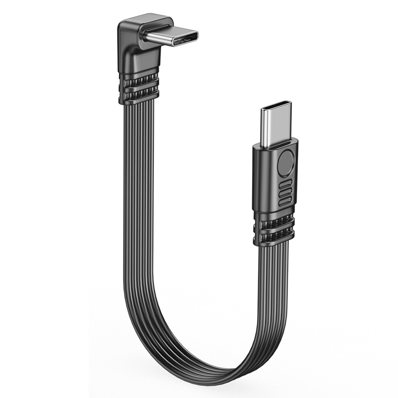 Type-c flat silicone flexible cable with up, down, left and right elbow wires 2.0 data transmission PD fast charging data cable Type-C Item Picture