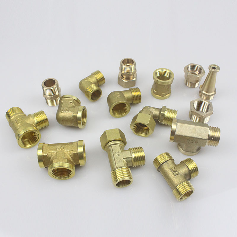 Brass joint, internal wire direct, internal and external wire to wire, three-way elbow, four-way, 6-minute to 4-minute reducer, water pipe and plumbing fittings Specification drawing