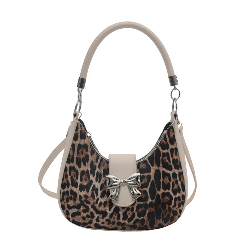 Cross-border retro leopard print patchwork bag for women 2024 new autumn and winter fashion single-shoulder bag, popular single-shoulder crossbody bag Item Picture