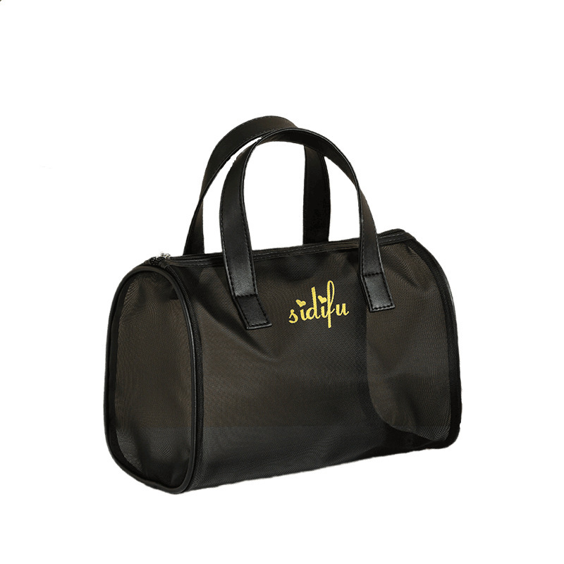 Korean version hand-held storage bag, large-capacity bath shoulder bag, mesh swimming beach bag, portable travel toiletries and makeup bag Item Picture