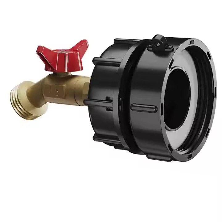Cross-border American standard 2-inch coarse thread 2.44-inch fine thread brass garden hose valve faucet water tank adapter details Picture