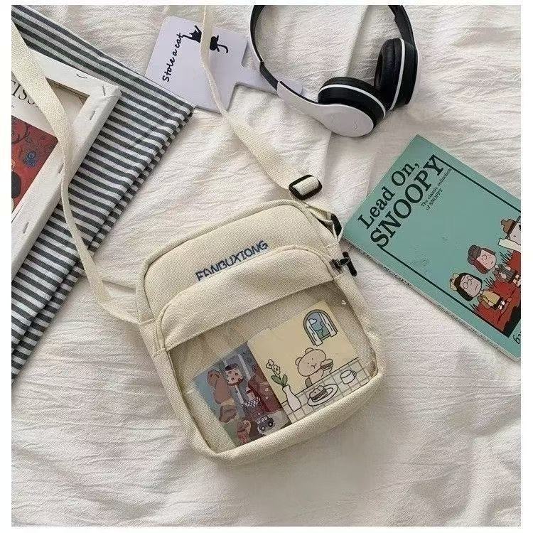 Cute and versatile little pain bag, new cross-border style Harajuku style soft girl crossbody bag, fashionable and versatile canvas bag for travel Application Scenario